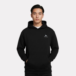 Jefferi Adams men's forest green premium pullover hoodie with embroidered horse logo and kangaroo pocket